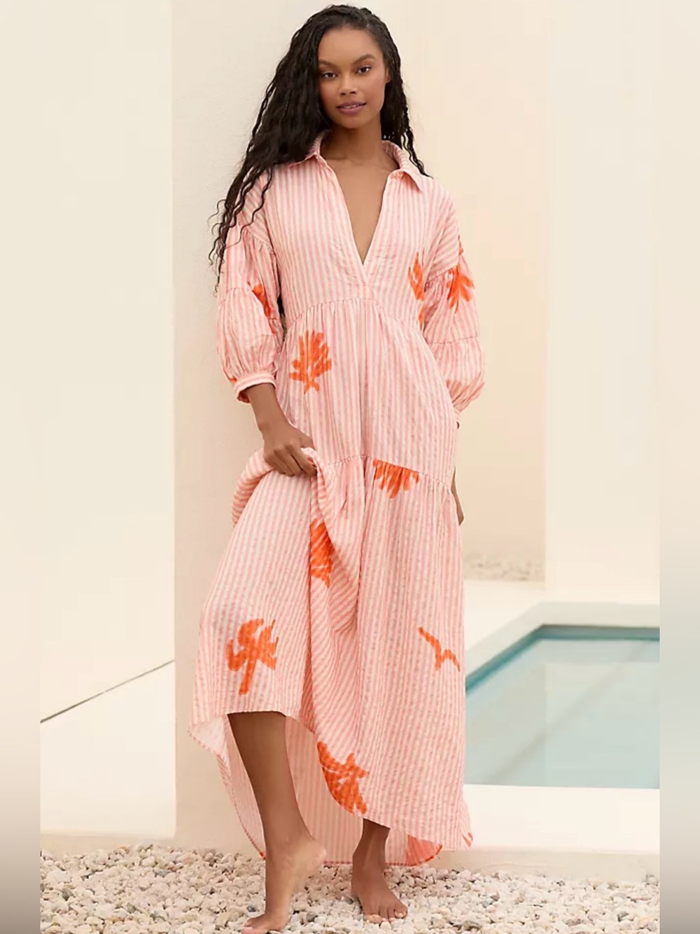 Anthropologie Celandine Carolita Printed Tiered Shirt Dress by Daniella Manini